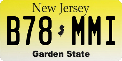 NJ license plate B78MMI