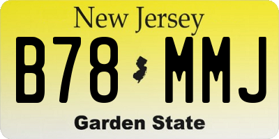 NJ license plate B78MMJ