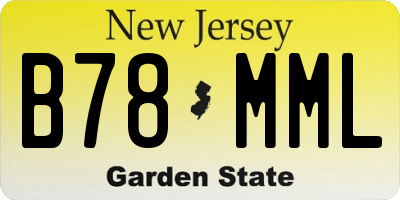 NJ license plate B78MML