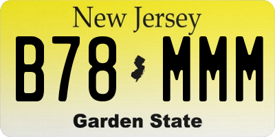 NJ license plate B78MMM