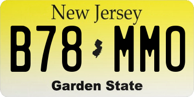 NJ license plate B78MMO