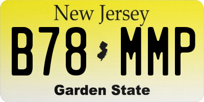 NJ license plate B78MMP