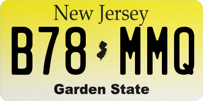 NJ license plate B78MMQ