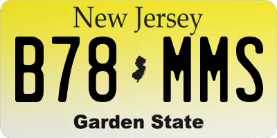 NJ license plate B78MMS