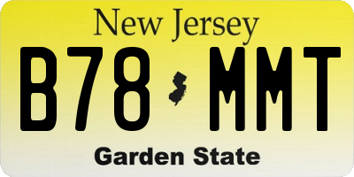 NJ license plate B78MMT