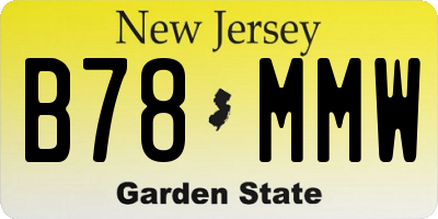 NJ license plate B78MMW
