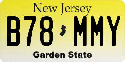 NJ license plate B78MMY