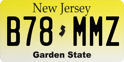 NJ license plate B78MMZ