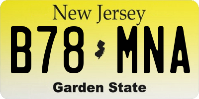 NJ license plate B78MNA