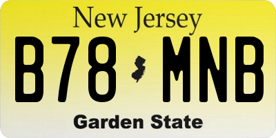 NJ license plate B78MNB