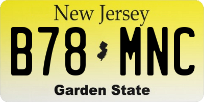 NJ license plate B78MNC