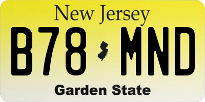 NJ license plate B78MND