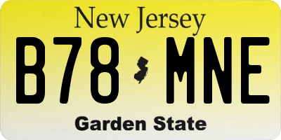NJ license plate B78MNE
