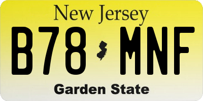NJ license plate B78MNF