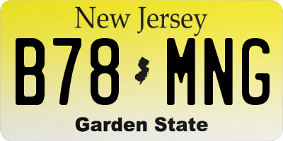NJ license plate B78MNG