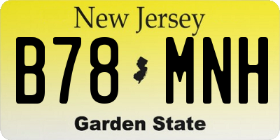 NJ license plate B78MNH