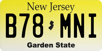 NJ license plate B78MNI