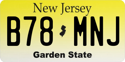 NJ license plate B78MNJ
