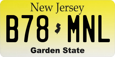 NJ license plate B78MNL