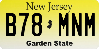 NJ license plate B78MNM