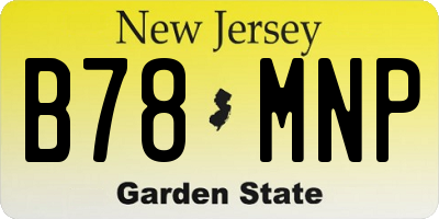 NJ license plate B78MNP