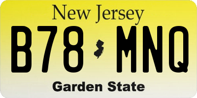 NJ license plate B78MNQ