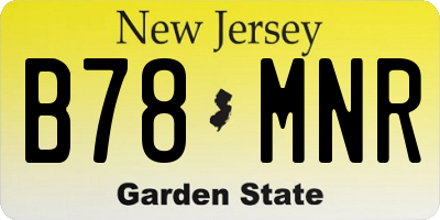 NJ license plate B78MNR