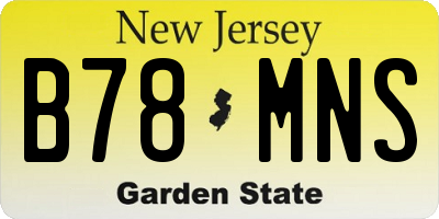 NJ license plate B78MNS