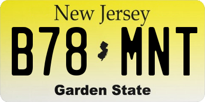 NJ license plate B78MNT