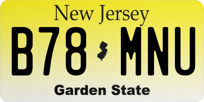 NJ license plate B78MNU