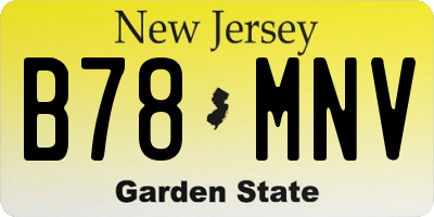 NJ license plate B78MNV