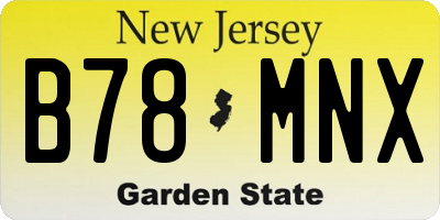 NJ license plate B78MNX