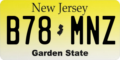 NJ license plate B78MNZ