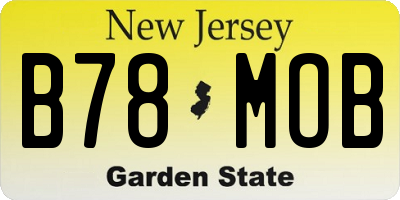 NJ license plate B78MOB