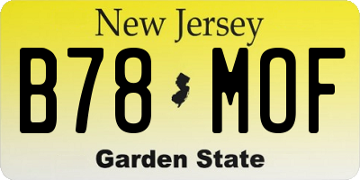 NJ license plate B78MOF