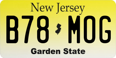 NJ license plate B78MOG