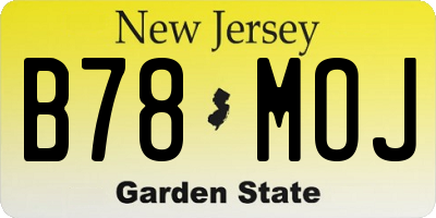 NJ license plate B78MOJ