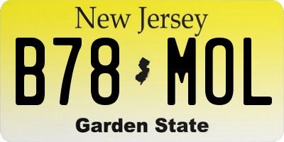 NJ license plate B78MOL