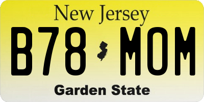 NJ license plate B78MOM