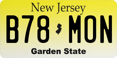 NJ license plate B78MON