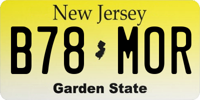 NJ license plate B78MOR