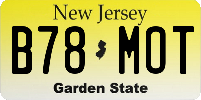 NJ license plate B78MOT