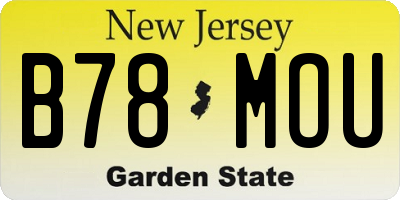 NJ license plate B78MOU
