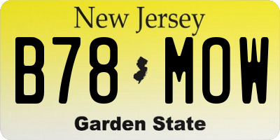 NJ license plate B78MOW