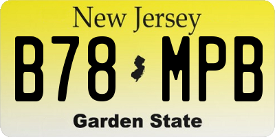 NJ license plate B78MPB