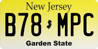 NJ license plate B78MPC