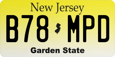 NJ license plate B78MPD