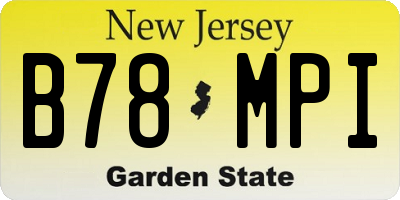 NJ license plate B78MPI