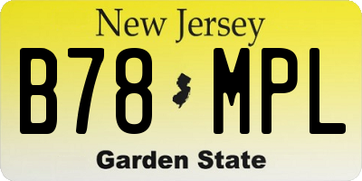 NJ license plate B78MPL