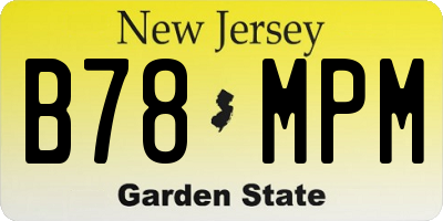 NJ license plate B78MPM